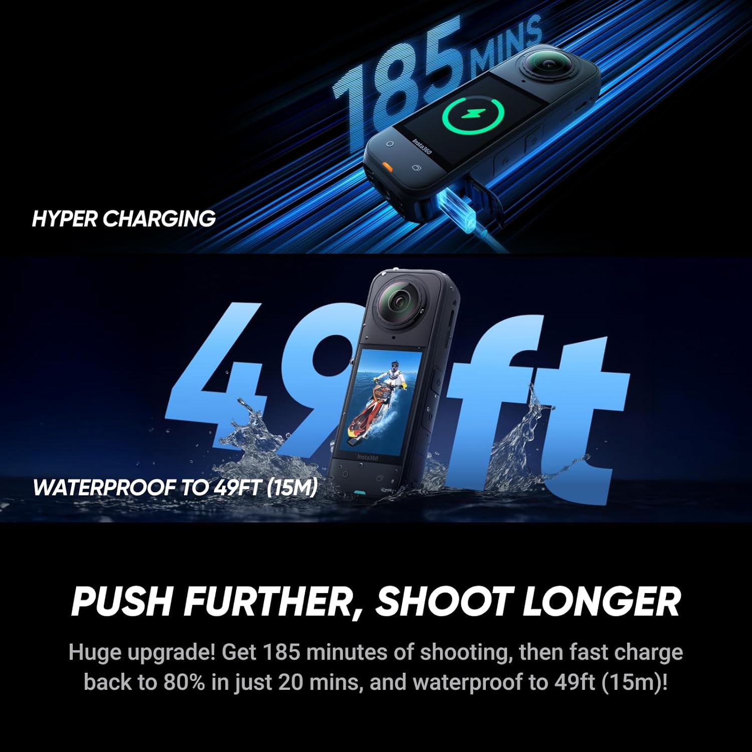 Insta360 X5 - Waterproof 8K 360° Action Camera, Leading Low Light, Invisible Selfie Stick Effect, Rugged and Replaceable Lens, 3-Hour Battery, Built-in Wind Guard, Stabilization, Triple AI Chip Design - Image 8