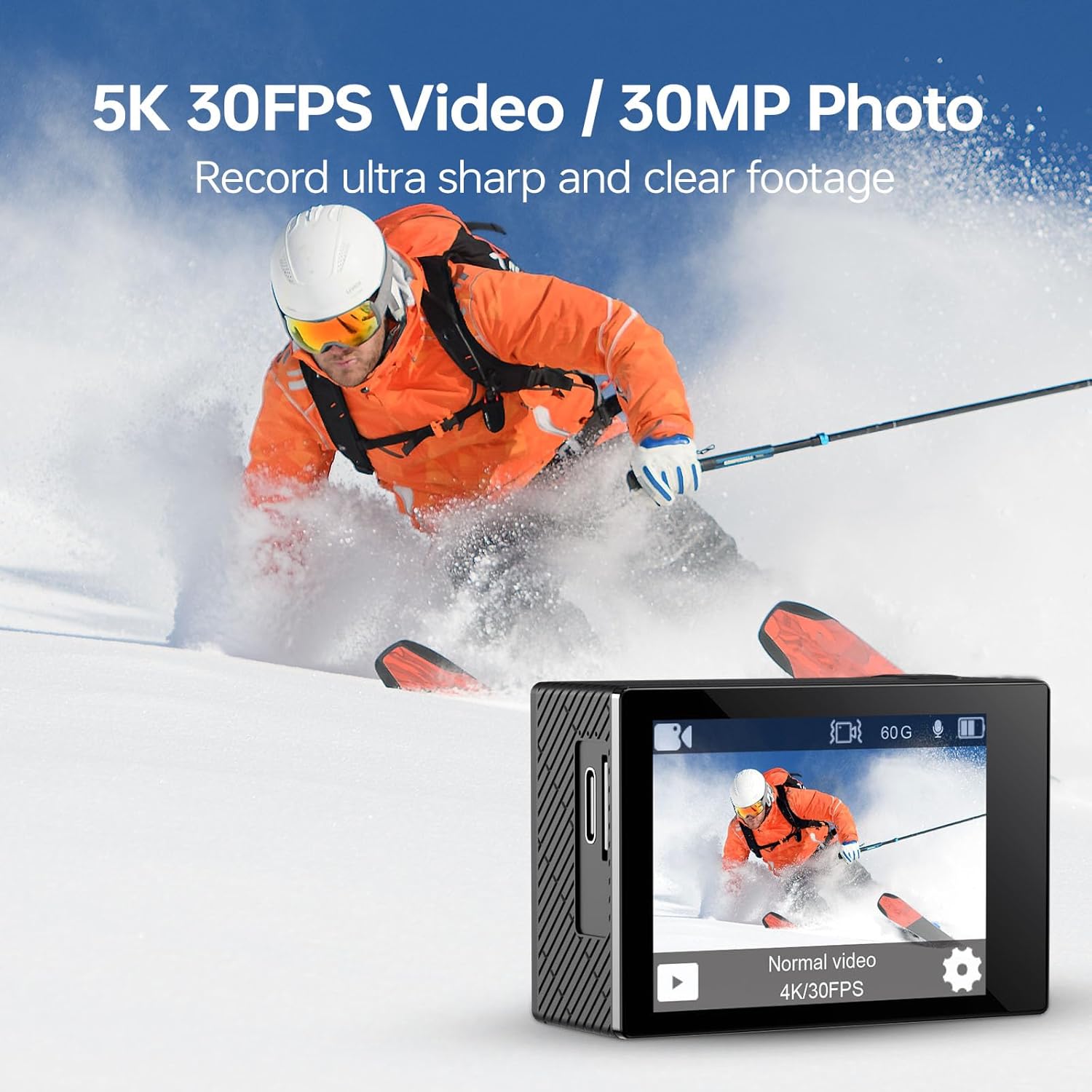 Speed 10 Action Camera 5K 30FPS Waterproof Camera Underwater 131 FT with EIS, Remote Control Sports Camera 5X Zoom with 64GB Card, 2x1350mAh Battery - Image 2